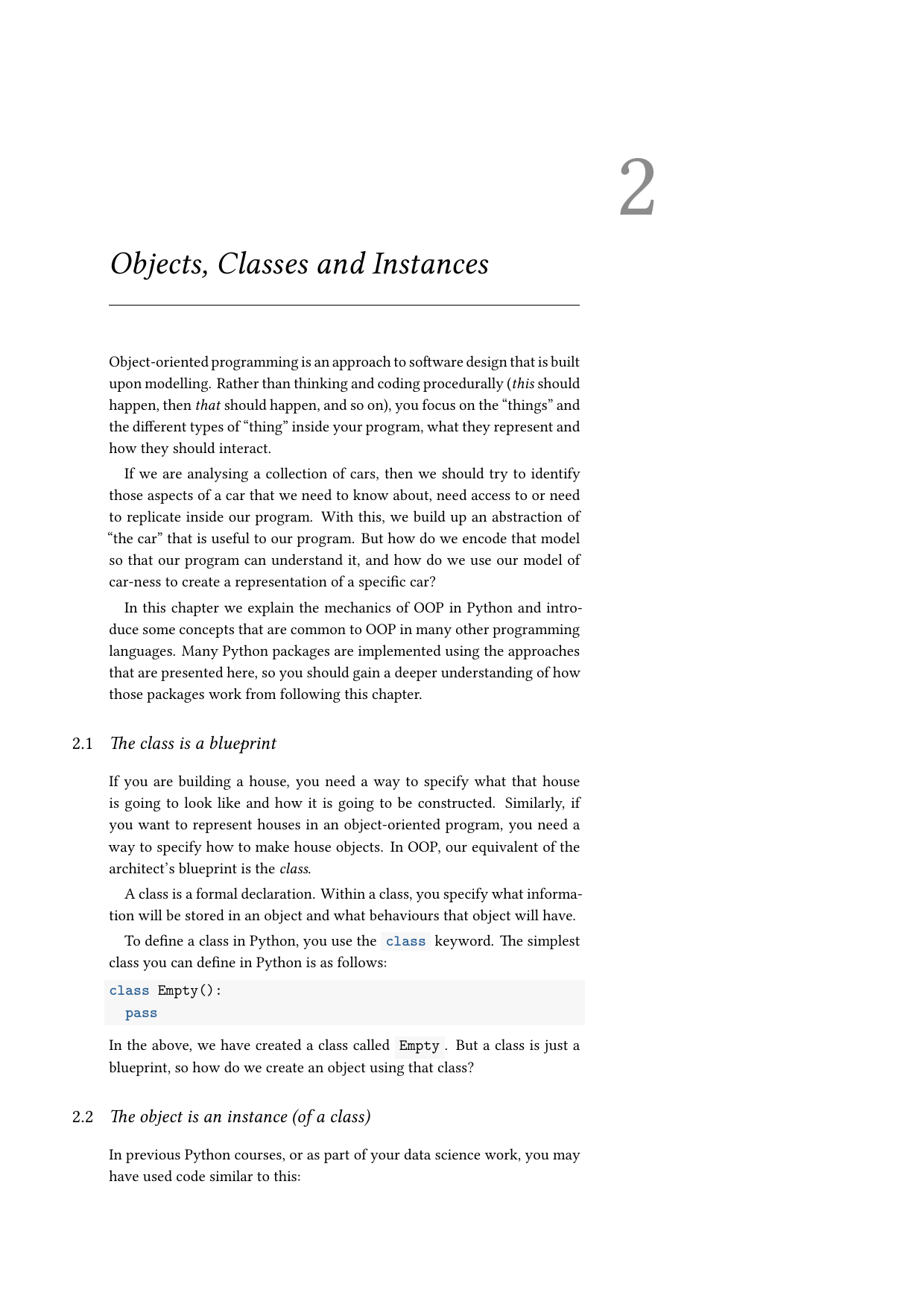 Page 5 of example course material for  Object-Oriented Programming in Python