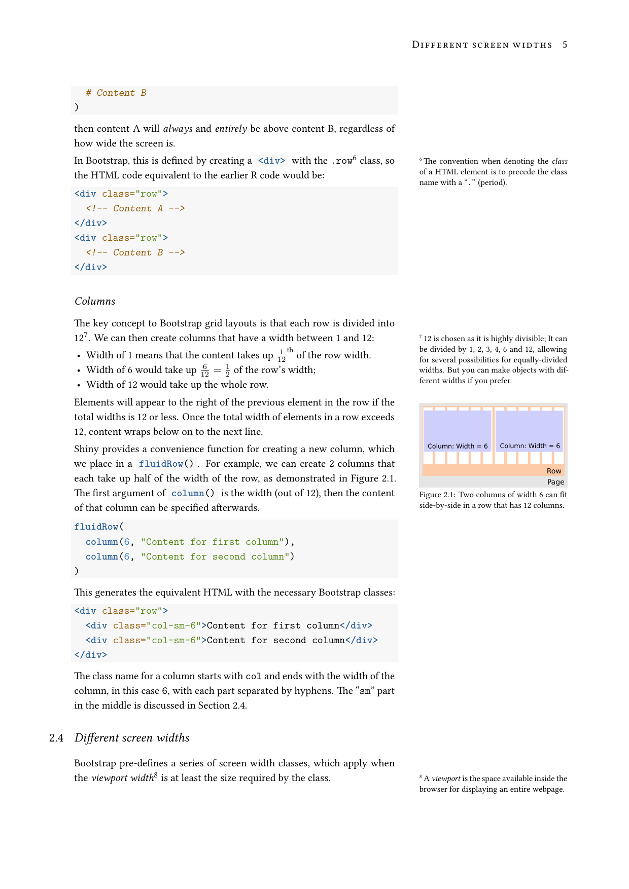 Page 5 of example course material for  Responsive Web Design in Shiny